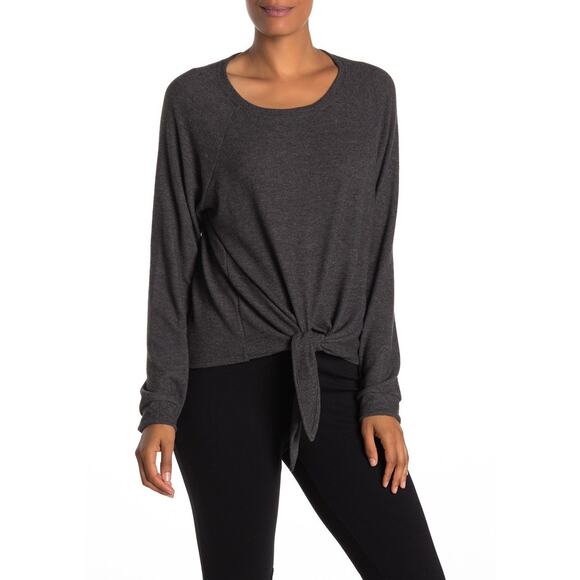 Show Me Your Mumu Women Raven Tie Gray Sweater - Picture 1 of 7